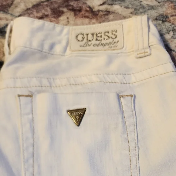 Guess Jeans Daredevil Skinny Leg White Denim With Stretch Size 28 - Picture 4 of 10